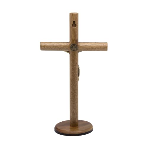 Crucifijo de madera cilíndrico para regalo de bautizo o boda 3