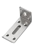 AQXYUULL Fixation de supports d'angle à 90 degrés, support à Angle droit en forme de L en acier inoxydable, 4 trous 6 trous, support de Joint for cadre de lit(Gold-S)