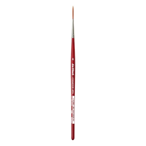 Image of da Vinci Watercolor Series 1280 CosmoTop Spin Paint Brush, Medium Needle-Sharp Liner Synthetic with Red Handle, Size 4