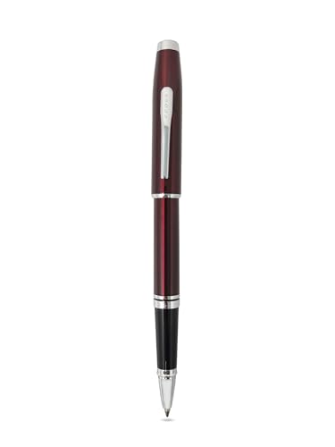 Image of Cross Coventry Red Lacquer Rollerball Pen with Polished Chrome Trim - Refillable, Luxury Gift Box