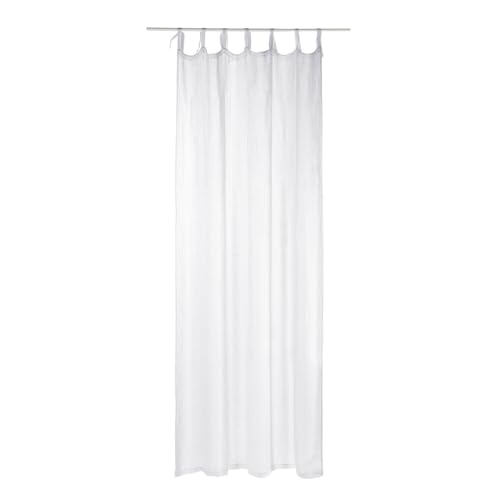 Loberon Voilage Sommevoire - H/L env. 250/140 cm - Blanc - Lin, Blanc