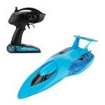 STORE99 3322 4-Channel 2.4Ghz Radio Control Racing Boat RC Speedboat Kids Toy with Remote Controller(Blue)