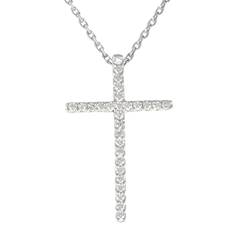 K18 18金 WG ホワイトゴールド ネックレス ダイヤ 0.18 総重量約3.4g 約46cm ジュエリー 中古 同様 【中古】