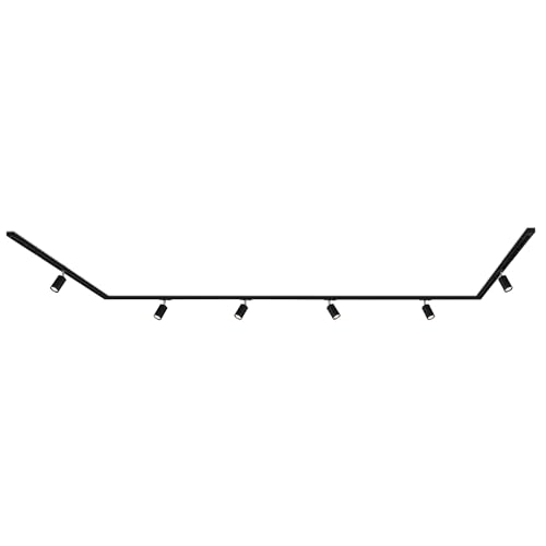 BRILONER - Schienensystem Rail Komplettset, 6x GU10 Spots schwenkbar, U-Form/Z-Form, Lichtschienensystem Decke, Strahler Schiene, Deckenlampe, Deckenleuchte, Spotlight, 4,5m, Schwarz