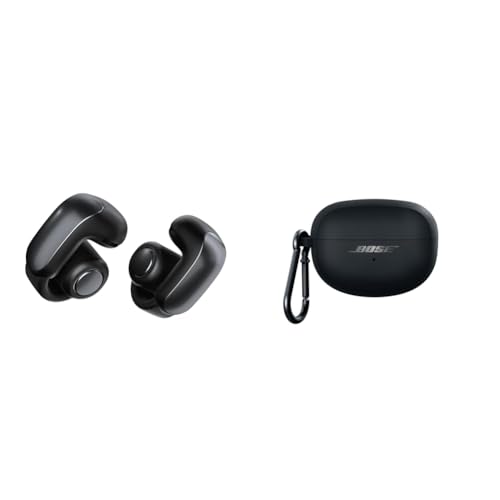【セット買い】Bose Ultra Open Earbuds 完全ワイヤレス オープンイヤー イヤホン 空間オーディオ Bluetooth接続 マイク付 最大7.5時間再生 防滴 ブラック + Ultra Open Earbuds シリコンケース カバー