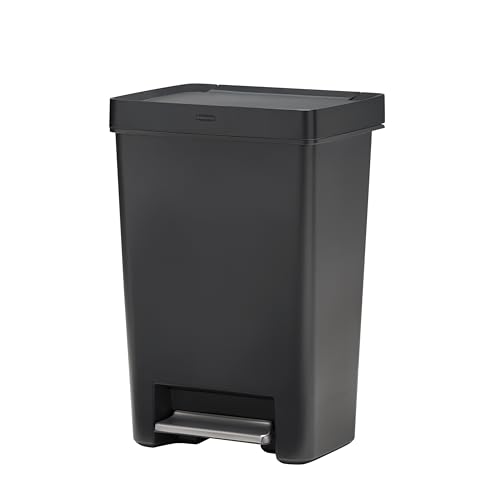 Rubbermaid Premier Series II Step-On Trash Can for Home and Kitchen, with Lid Lock and Slow Close,...