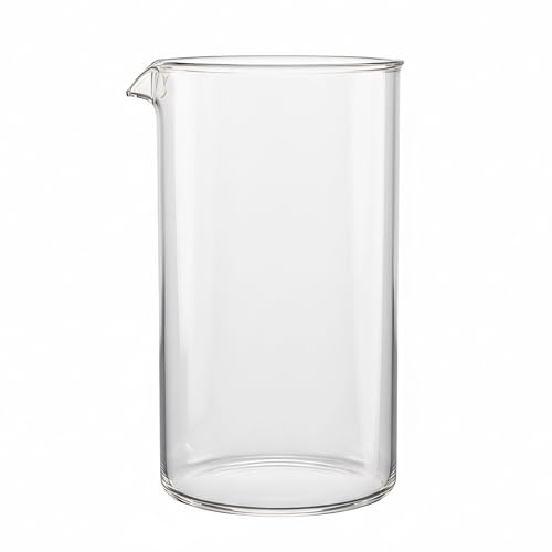 bonVIVO Jarra de Repuesto para Cafetera Francesa 1000 ml (1 Litro) – Vaso de Cristal Resistente al Calor, Sin BPA, Compatible Universal con Prensas Francesas – Reemplazo para Café, Té e Infusiones