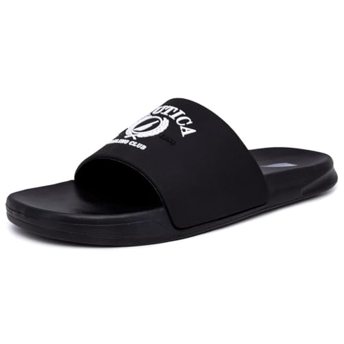 Image of Nautica Men's Open Toe Slide Sandals - Comfortable Indoor & Outdoor Shower Slippers