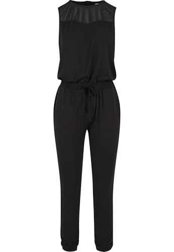 Urban Classics Damen Ladies Tech Mesh Long Jumpsuit, Schwarz (Black 7), M EU