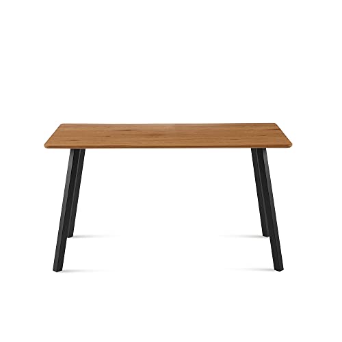49 Inch Brown Dining Table with Metal Legs Wood Table Top Kitchen Table for 4 or 6, Rectangle Wood Dining Room Table for Home Kitchen, Industrial Dining Table for Compact Space