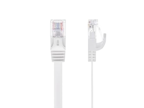 Monoprice Cat6 Ethernet Patch Cable - 3 Feet - White | Snagless RJ45, Flat, 550MHz, UTP, Pure Bare Copper Wire, 30AWG, for Network Internet Modem Router Xbox PS3 Cord - Flexboot Series