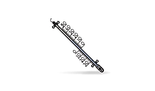 Piantallegra Thermometer für den Außen- und Innenbereich, aus schwarzem Kunststoff, Länge 26 cm Cover