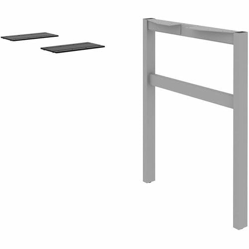 LLR16285 24 in. Return H-Type Table Leg with Plate - Silver by Lorell – Commercial Grade