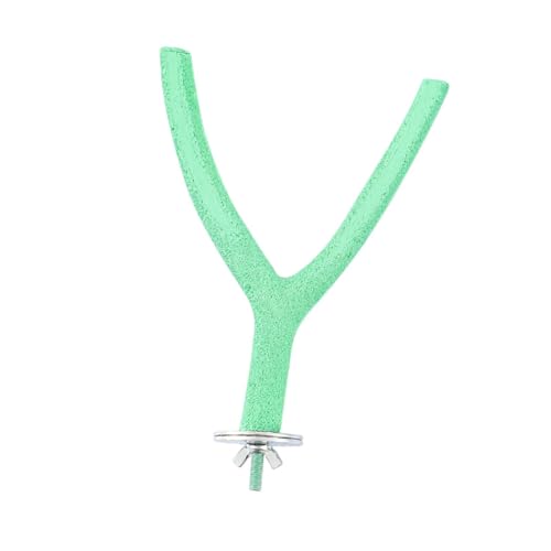 MotiveTech Y Shaped Bird Perch Stand Bird Cage Perch Parrot Stand Toy for Small Birds Finch, Green