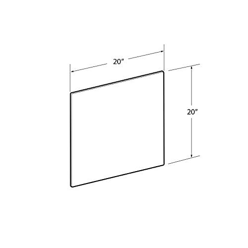 Image of Azar Displays 179620 Clear Acrylic Plexiglass Sheet Cut to Size, Quality 3 /16 inch Thick Acrylic, Transparent Plastic Board, Size: 20 inch x 20 inch Perspex Plastic Panel, Multi-Purpose projects, Crafts, 2-Pack