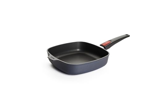 Woll Diamond Lite Viereckpfanne - Induktiv -, 26x26 cm, 6 cm hoch, mit abnehmbarem Stiel - Geeignet für alle Herdarten, Aluminiumguss, Antihaft-Versiegelung, backofenfest, anthrazit