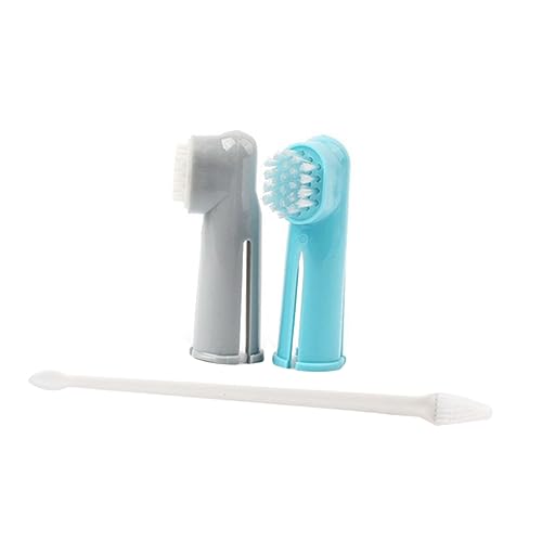 Mipcase 15 Pcs Pet Toothbrush Kit Two Head Toothbrush Finger Brush for Dogs Cats and Cleaning Tools for Healthy Pet Teeth