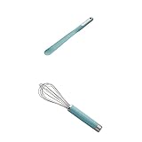 KitchenAid Classic Blender Spatula, 12-3/4 inches, Aqua Sky & KitchenAid Gourmet Utility Whisk, 10.5-Inch, Matte Aqua Sky