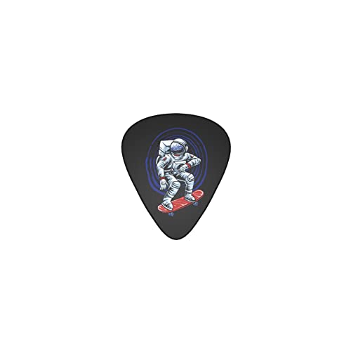 宇宙飛行士のスケートボード デザインギターピック guitar pick ティアドロップ型 エレキギター/アコースティックギター/クラシックギター/ベース等の練習に最適な12枚セット