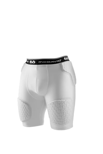 McDavid Men's Compression Shorts w/HEX Pads Dual-Density Tights w/Hip, Tailbone, Thigh Padding for w/Cup Pocket, Football3
