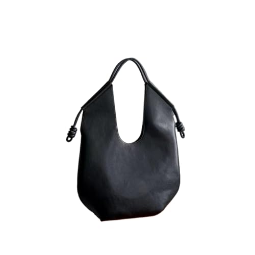 Sac fourre-tout souple noir grand sac hobo à bandoulière femme