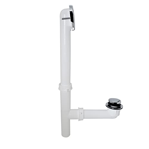 Westbrass 593244-26 White 1-1/2" Tubular Tip Toe Bath Waste Drain Kit, Polished Chrome #TOP4