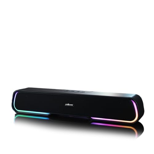 Image of Grooves Specturm Soundbar, 16W Signature Sound, RGB LEDs, Dual Full-Range Drivers, Upto 5H Battery, TWS, Multi Ports, Bluetooth Sound bar, Home Theatre Soundbar Speaker (Premium Black)
