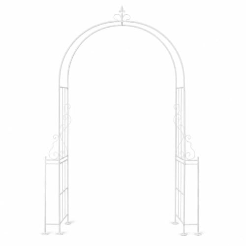 Arco de jardín resistente de forja negra con estructura estable 2