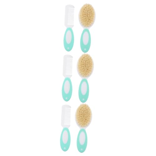 VICASKY 3sets Small Toddler Hair Kids Hair Brush Gentle Wool Bristles for Kids Comb 2pcs*3