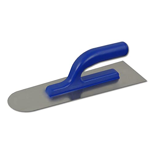 DEWEPRO® Truelle de lissage, arrondie, avec lame en acier inoxydable, 325 x 105 mm, forme belge