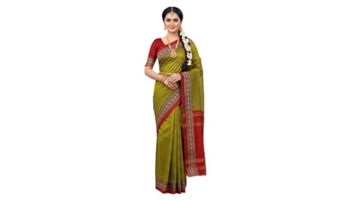 Image of DEVIKA TEXTILES Shraddha Narayanapet Pure Cotton Saree for Women | Soft Handloom Traditional Saree with Blouse Piece | Lightweight Breathable and Elegant Design | For Festive and Daily Wear