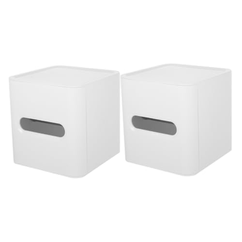 SOLUSTRE 2pcs Tissue Box Cover Tissue Cube Box Holder Napkin Facial Paper Dispenser Organizer for Bathroom Vanity Countertop Home Office