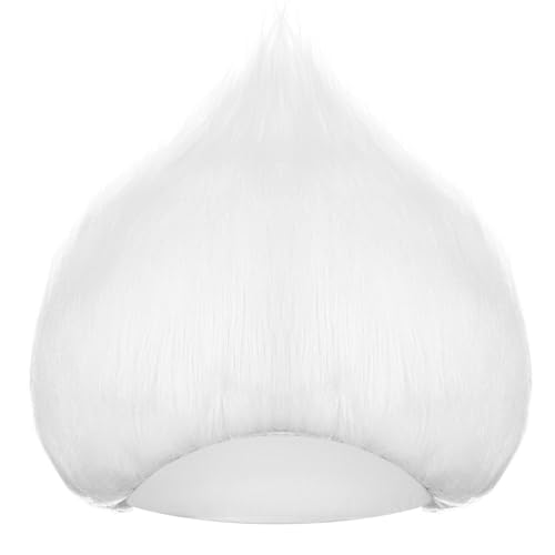 Image of Geyoga 1 Pcs Funny Wig Crazy Hair for Halloween Party,White | Funny Colorful Wig Adults Use, Unisex Funky Hairband, Halloween Mardi Gras Cosplay Costume Party Accessories
