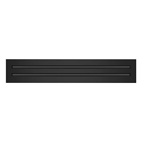 Image of BUILDMART - 22x4 Modern AC Vent Cover - Decorative Black Air Vent - Standard Linear Slot Diffuser - Register Grille for Ceiling, Walls & Floors - Texas Buildmart