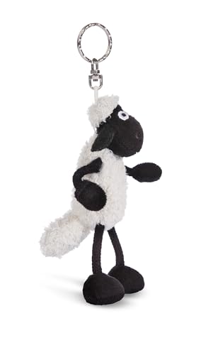 Schlüsselanhänger Shaun das Schaf 10cm weiß - Nachhaltiger Begleiter Kuscheltieranhänger mit Schlüsselring für Schlüsselband, Schlüsselbund & Schlüsselhalter
