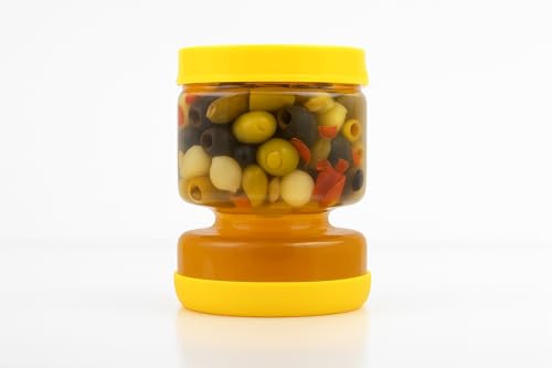 lätt Home - Recipiente Escurridor para Aceitunas Encurtidos 700ml - Tarro Cristal - Cierre Hermético - Bote Borosilicato Transparente - Ideal Conservar Alimentos - Versátil y Resistente