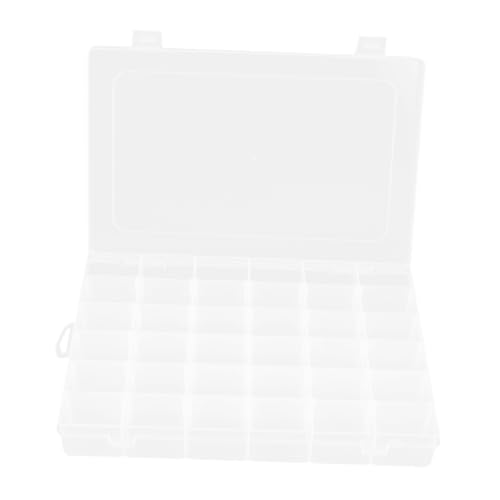 Image of 36 Grids Clear Plastic Organizer Box, Household Letter Beads Organizer Box, Craft Storage Container with Dividers for Beads Organizer Art DIY Crafts Jewelry Fishing Tackles - 10.4X6.7X1.8in