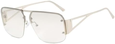 Fashion Retro Square For Women Sunglasses Vintage Metal Frame Men Clear Lens Trending Shades UV400 Sun Glasses