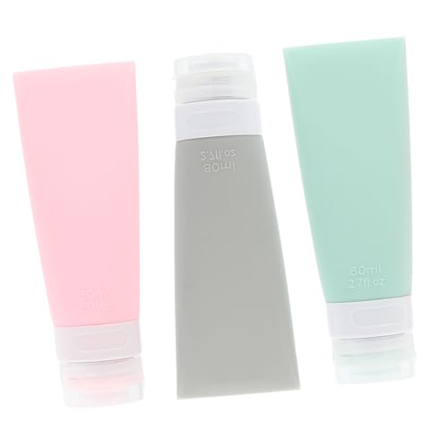 Lurrose 3個 シリコン製携帯用トラベルボトル 漏れ防止コンパクト装容器 シャンプー コンディショナー ローション対応 出張 旅行用化粧品ケ