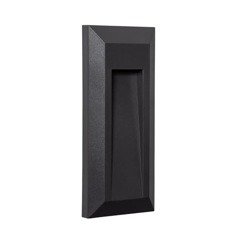 LEDKIA LIGHTING Baliza Exterior LED Superficie Pared Rectangular Negro Edulis 4000K Blanco Neutro