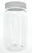 (Pack of 6) 16 Oz. Crystal Clear Plastic PET Round Wide-mouth Jars with White Caps