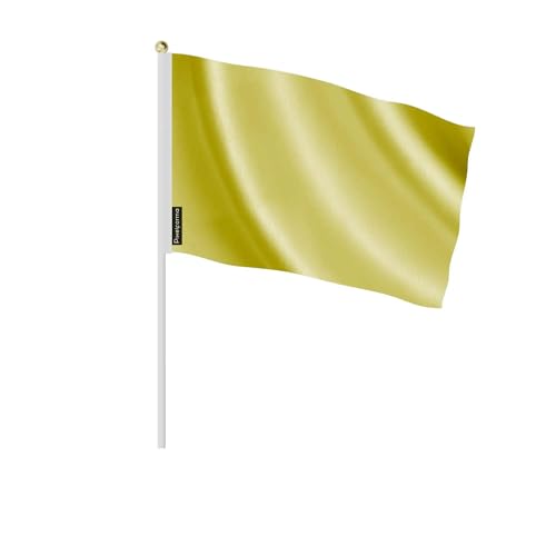 Lot mini drapeau jaune 14x21cm petit drapeau à agiter de 50 pièces