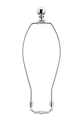 Image of Aspen Creative 20020-22, 9 inch Height Complete Lamp Harp Set - Includes Solid Steel Bumped Cylinder Finial /Saddle and 9 inch Harp in Satin Nickel Finish 2 Pack