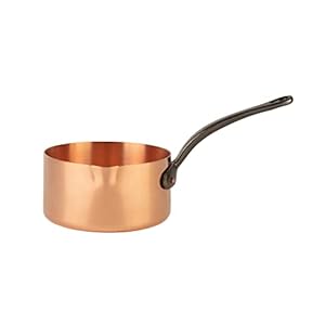 Cuisine Romefort | pure copper saucepan with pouring spout 1,5 qt | ideal for sweets or sauces, sugar pot, casserolle