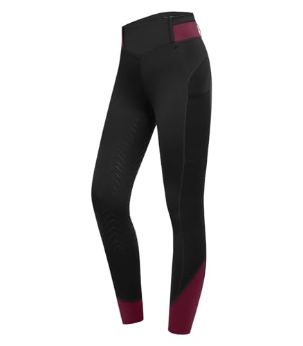 ELT Reitleggings Noemi, schwarz/samtrot, Gr. 152