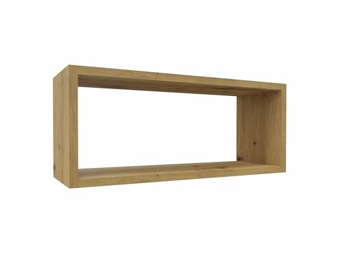 MARAND Moderne Wandregal - Regal Kinderzimmer Aufbewahrung - Schmal - Wohnzimmer Regal - Bücherregal Schmal - Holzwerkstoff - Eiche