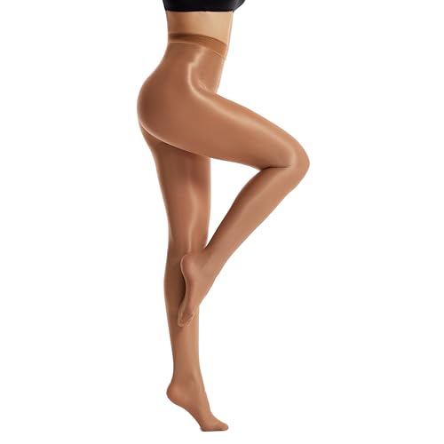 Frola Shaping Tights for Women 70D Shimmery Pantyhose for Dance Ballet Glitter Socks