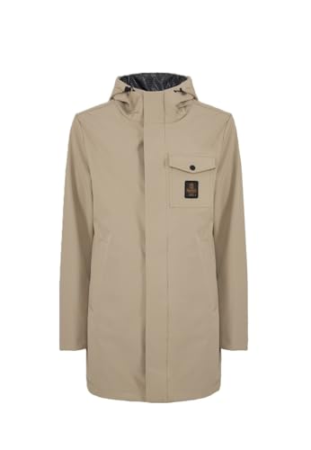 Patch logo su tasca frontale RefrigiWear Giubbotto Uomo Lungo in Tessuto Tecnico e Interno in Pile Long Speed Jacket G11400XT3792 8058136738825 - L Beige L