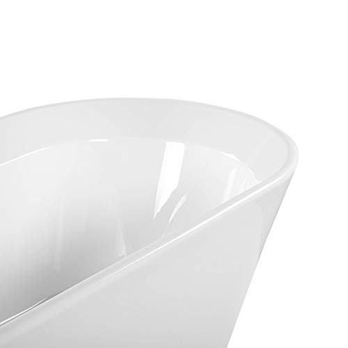 Schlichte Acryl Badewanne oval freistehend weiß mit Überlauf 170 x 80 cm Ovalle