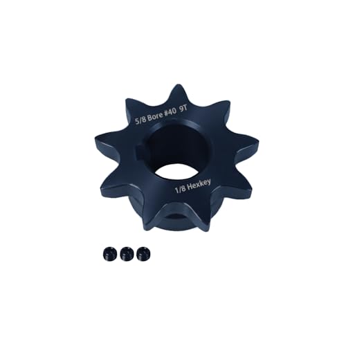 Image of #40 Roller Chain Sprocket,Type B,with 5 /8 inch Bore Diameter and 9 Tooth,Made of AISI 1045 Medium Carbon Steel、Rust-Resistant、Hardened Teeth、Precision CNC Machined